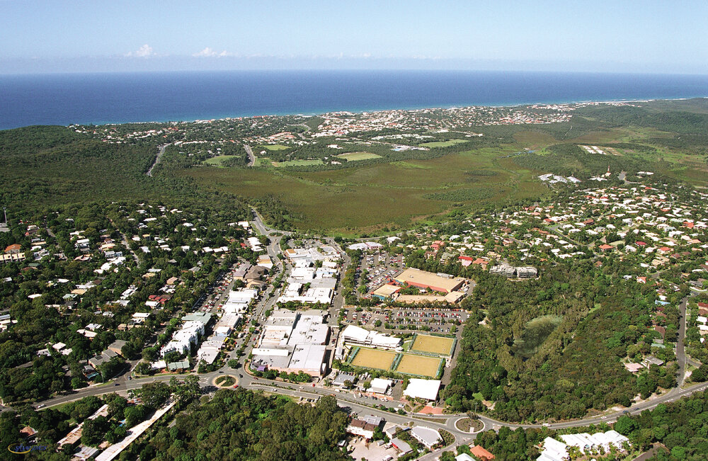 Aerial view, Noosa Junction, Noosa Heads, 9 June 2015
