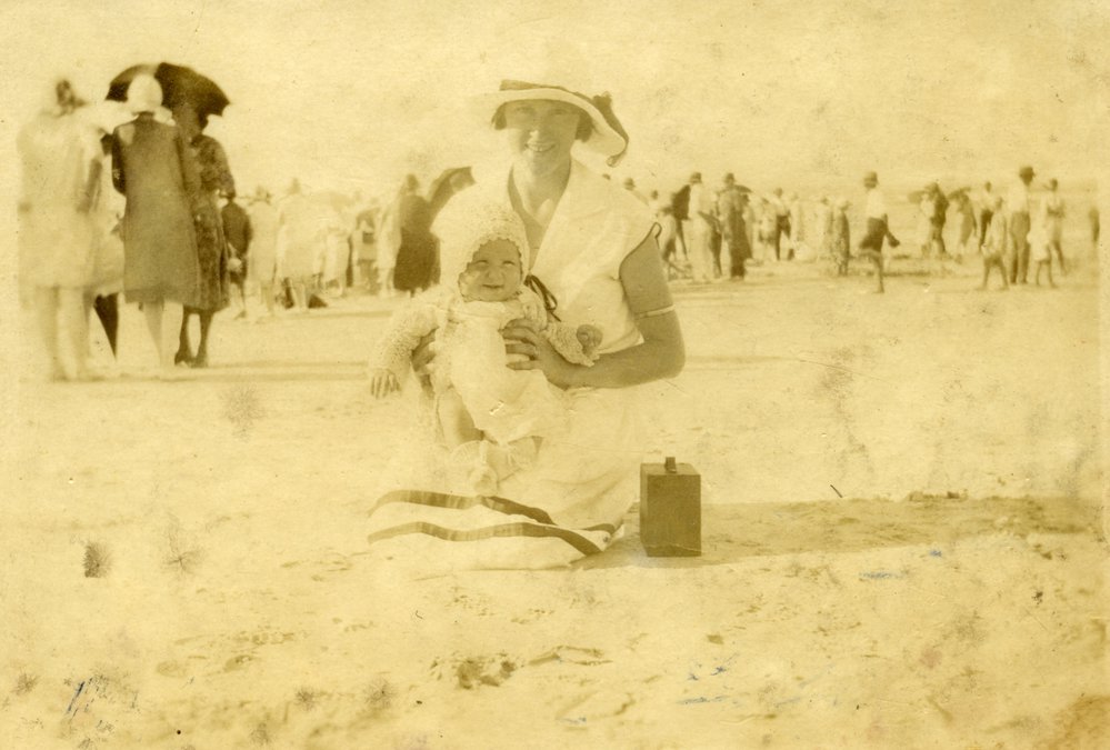 Olive and Betty Freeman, Sand Garden Competition, Noosa Main Beach, Noosa Heads, ca 1927