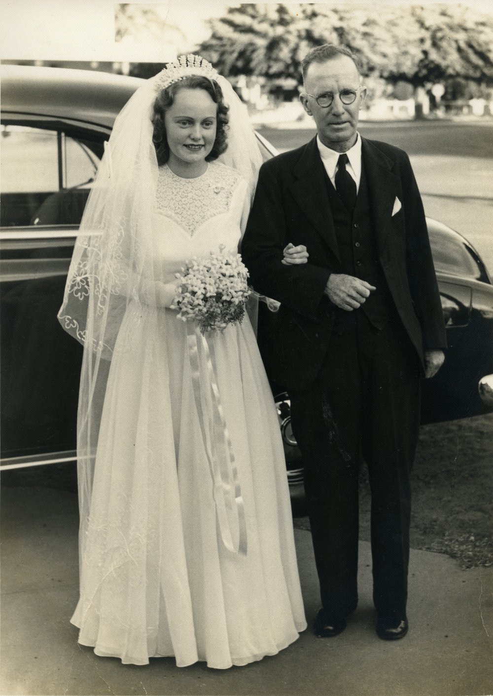 Delce Fleming and father John Fleming, Bundaberg, 12 April 1953