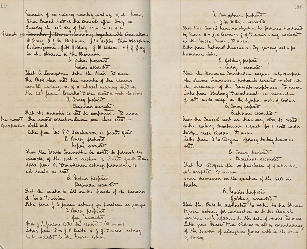 Noosa Shire Council Meeting Minutes 1910_07_12 Ordinary Meeting