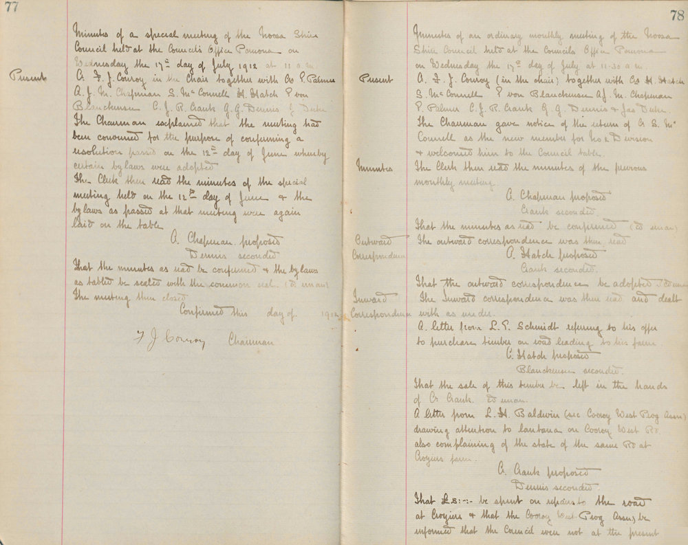 Noosa Shire Council Meeting Minutes 1912_07_17 Ordinary Meeting