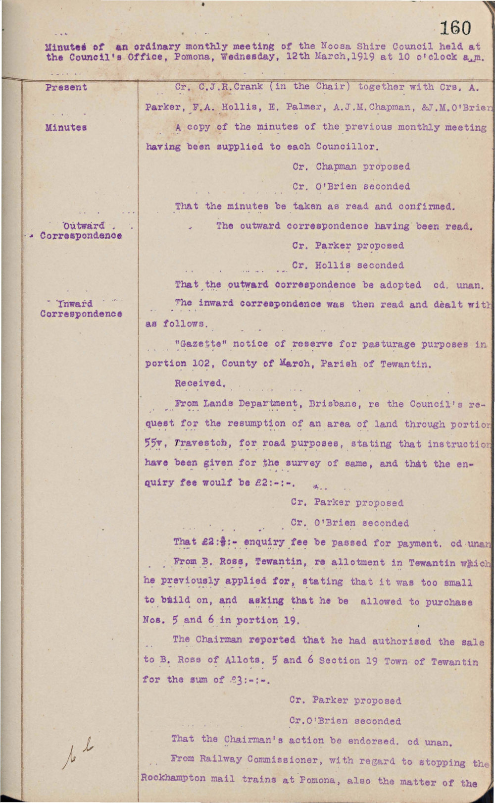 Noosa Shire Council Meeting Minutes 1919_03_12 Ordinary Meeting