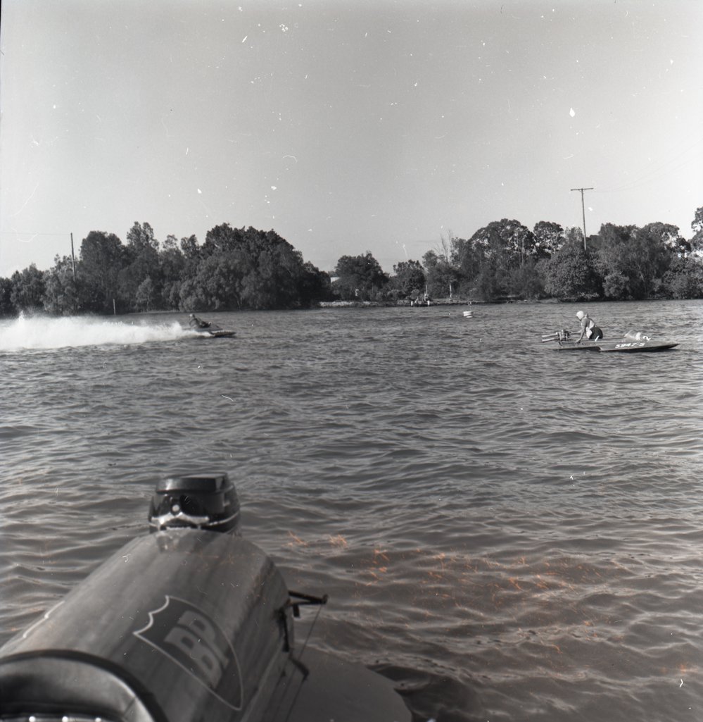 Speedboat racing, Noosa River, Tewantin,  1970