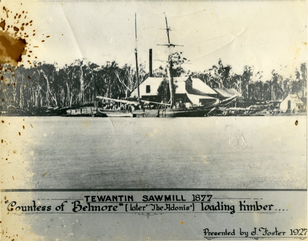 'Countess of Belmore', docked at the Tewantin Sawmill, Tewantin, ca 1877