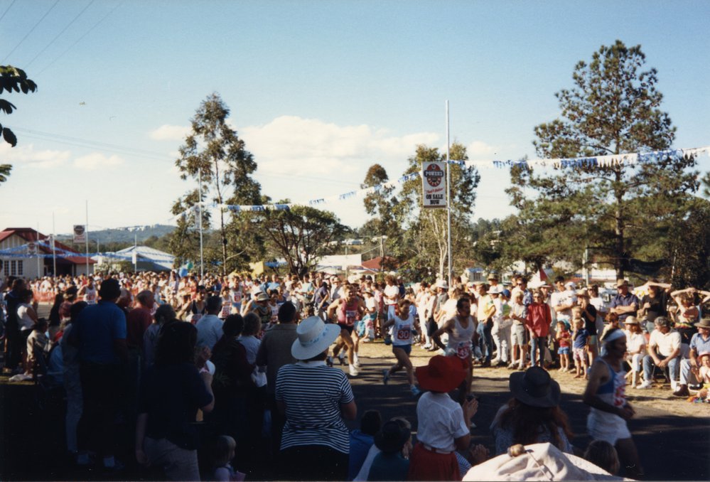 Competitors and crowd, The King of the Mountain, Pomona, 1980s