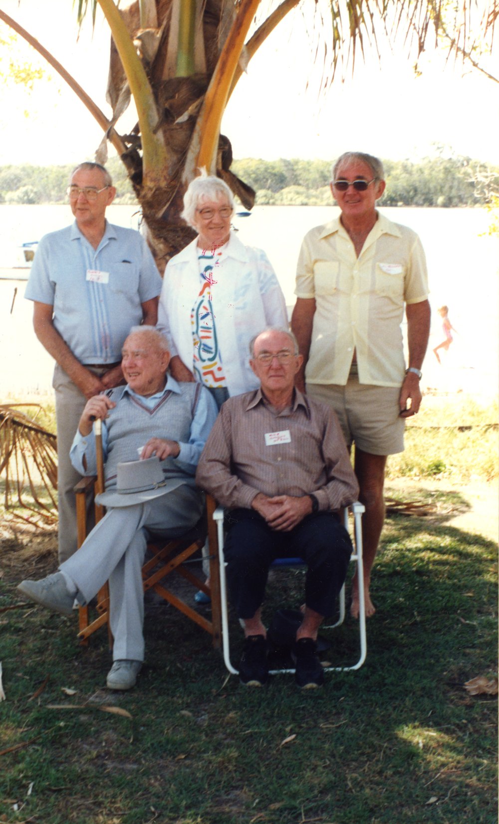 Clarence, Gladys and Victor Collins (back row) with Wid and Mick Collins (seated), Noosaville, ca 1970s