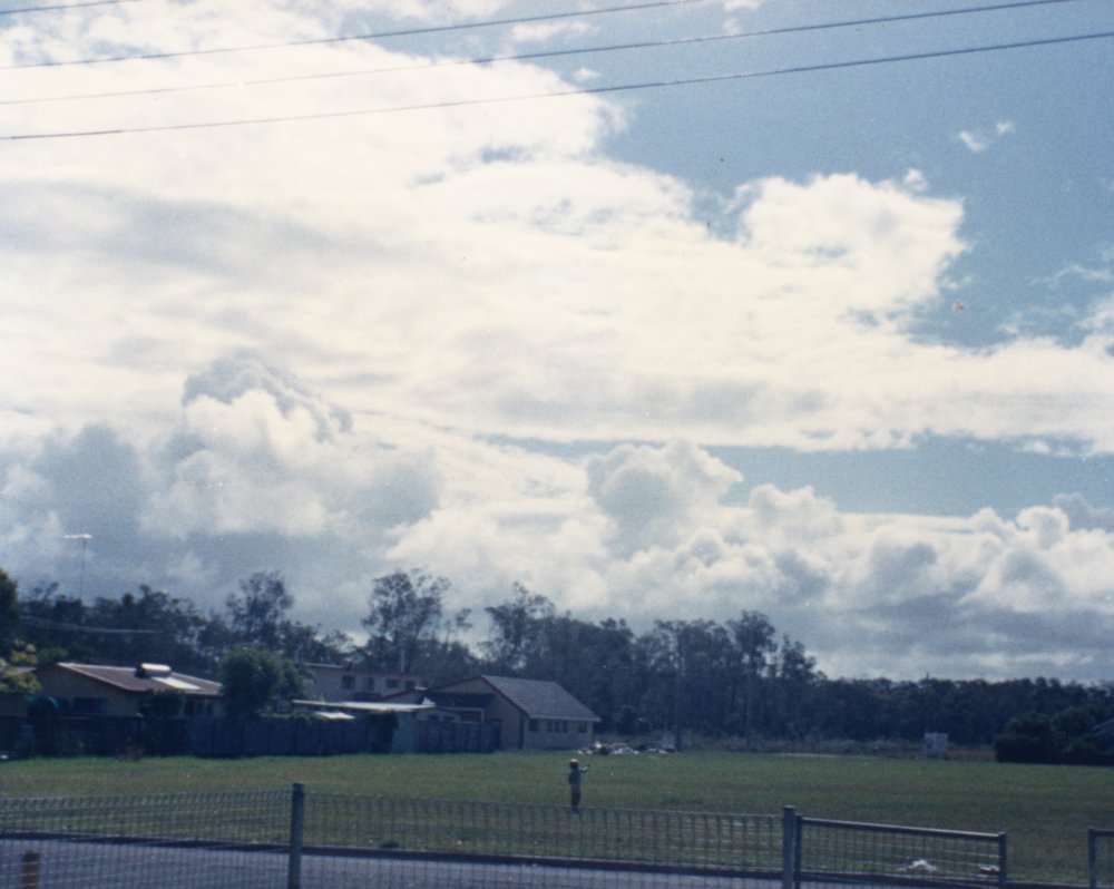 Kite flying, Daniel Grice, Koel Street, Noosaville, 1988
