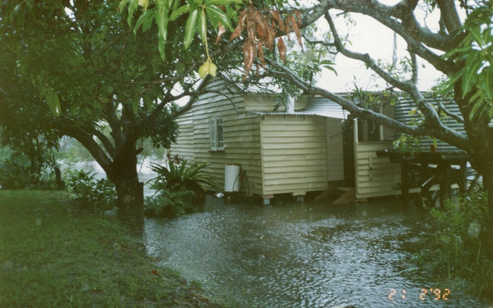 Flooding, 'Burger Cottage', 135 Lake Weyba Drive, Noosaville, 21 February 1992