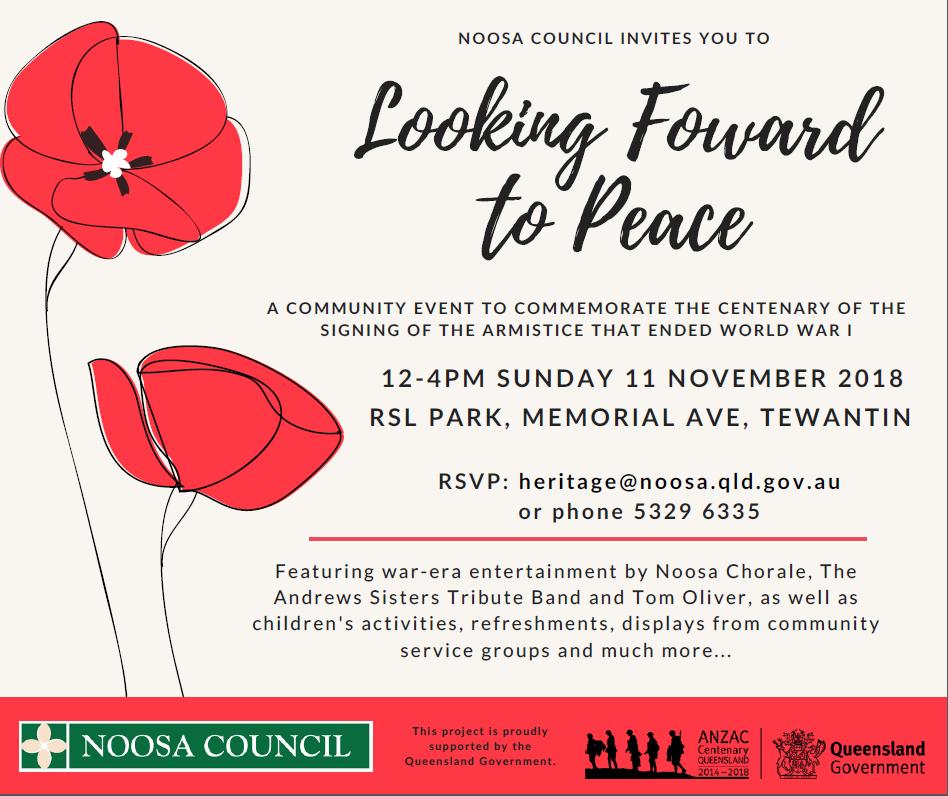 Invitation, Looking Forward to Peace, Tewantin, 2018