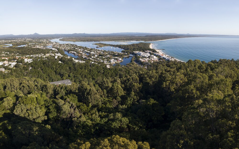 Drone view from Noosa Lookout to Noosa Heads, 30 May 2018