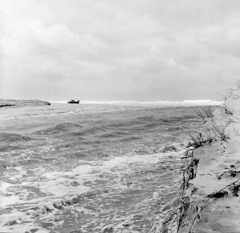 Coastal rutile sand erosion, Noosa Main Beach, Noosa Heads, 16 February 1972