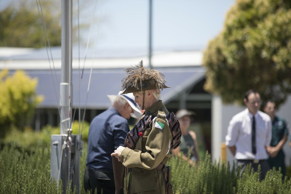 Janet Kake, catafalque party member, Remembrance Day, Tewantin, 11 November 2018