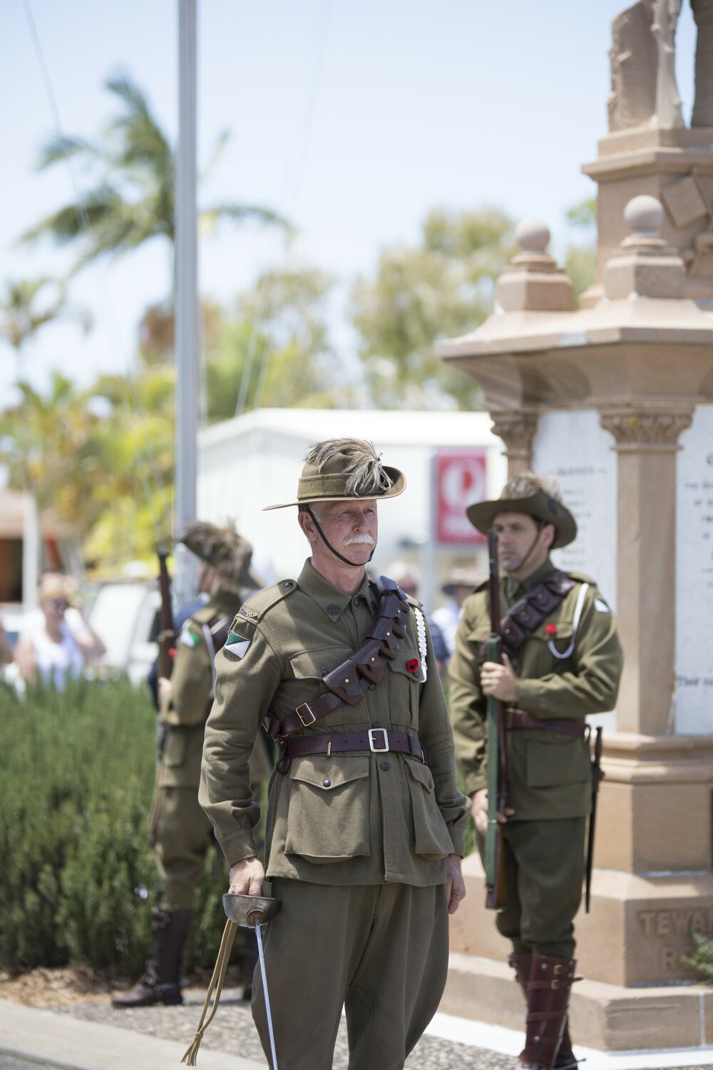 Guard Commander Tom Dawson and Trooper Mark Price, catafalque party, War Memorial, Remembrance Day, Tewantin, 11 November 2018