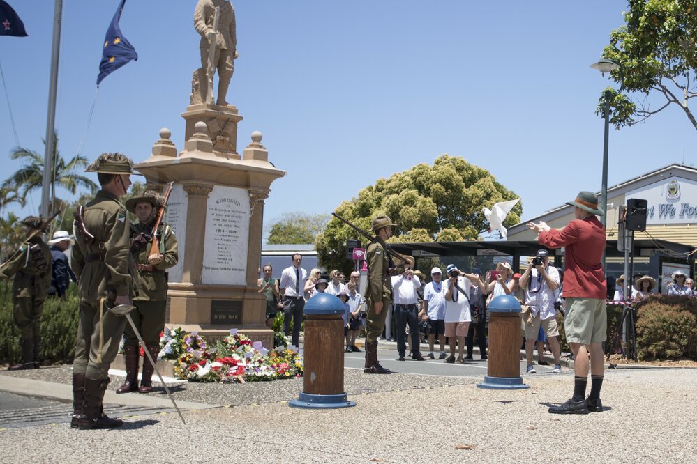 Releasing the Doves of Peace, Remembrance Day, Tewantin, 11 November 2018