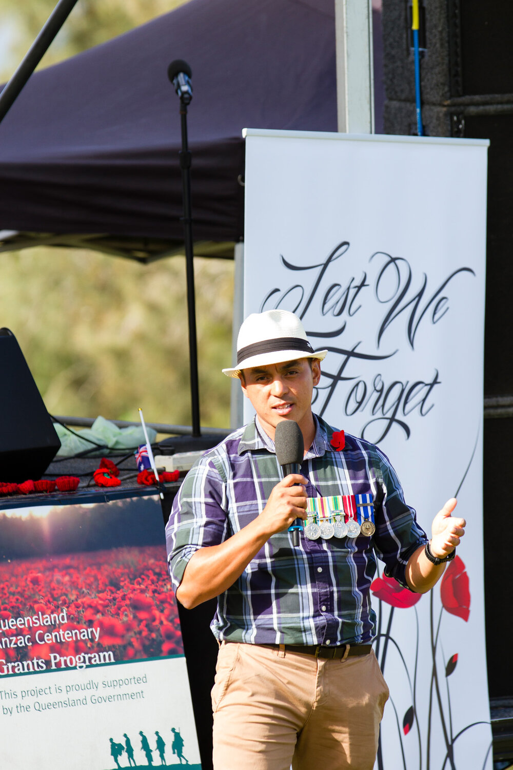 Andy Fermo, returned serviceman, Afghanistan, Remembrance Day, Looking Forward to Peace Event, Tewantin-Noosa RSL Memorial Park, Tewantin, 11 November 2018