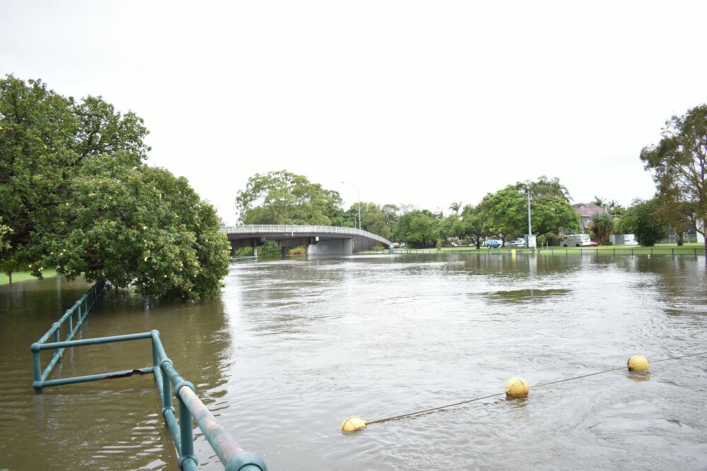 Flooding, James Duke Bridge, Noosaville, 26 February 2022