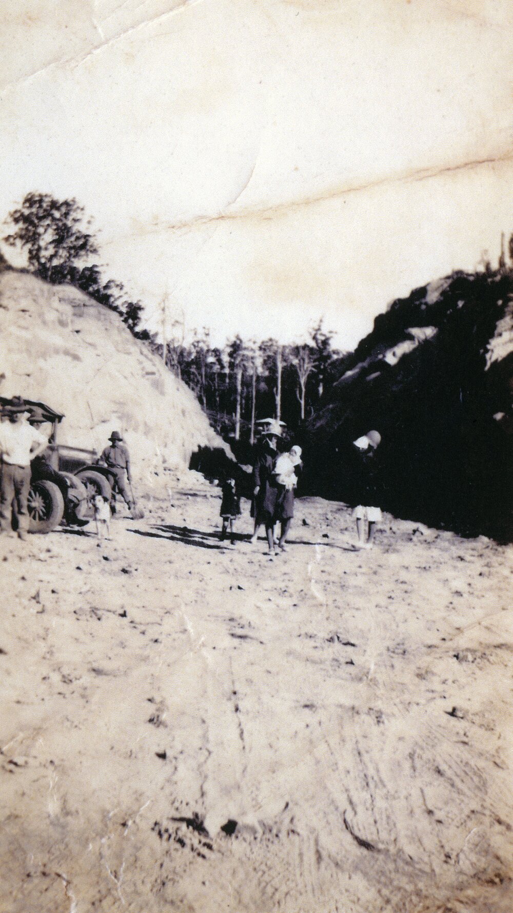 Road construction, possibly Black Mountain, ca 1930s