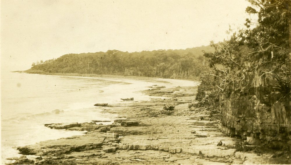Looking east from Boiling Pot to Dolphin Point, Noosa Heads, ca 1930s