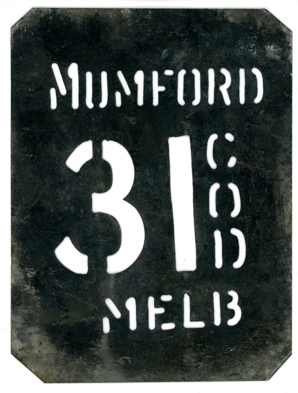 Arthur Wallace, produce crate stencil, Noosaville, ca 1950s