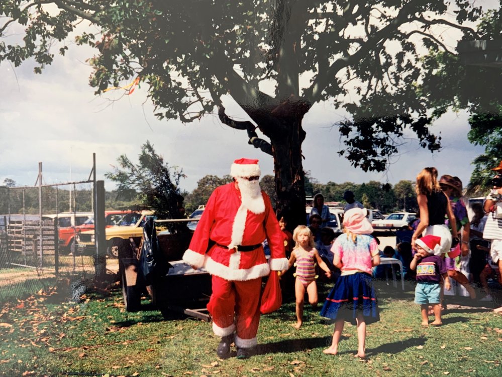 Santa and Christmas celebrations, Noosa Yacht and Rowing Club, Noosaville, December 1993