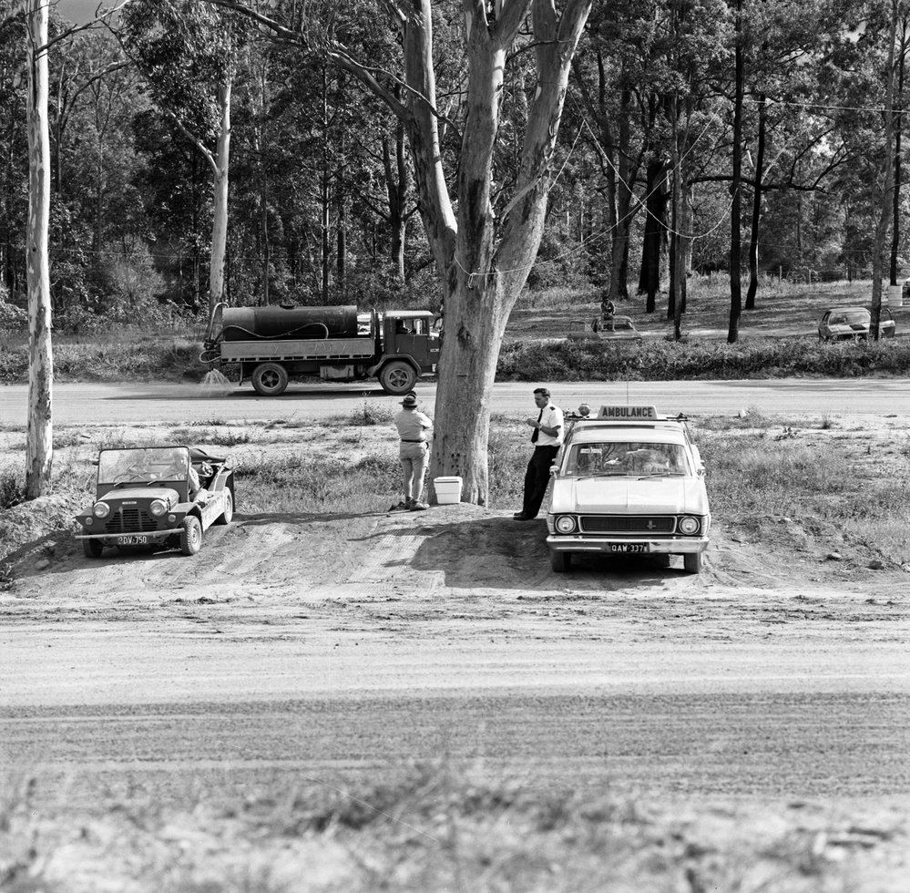 Ambulance, speedway meeting, Caboolture, ca May 1973