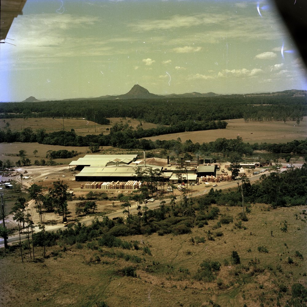 Aerial view, PGH Brickworks, Cooroy, 21 October 1977