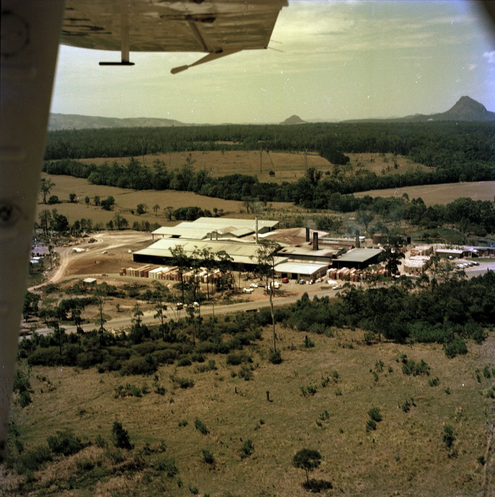 Aerial view, PGH Brickworks, Cooroy, 21 October 1977