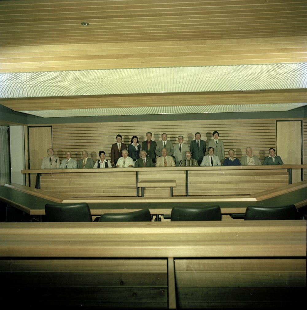 Portrait, Noosa Shire Councillors, Noosa Council Chambers, Tewantin, 19 August 1981