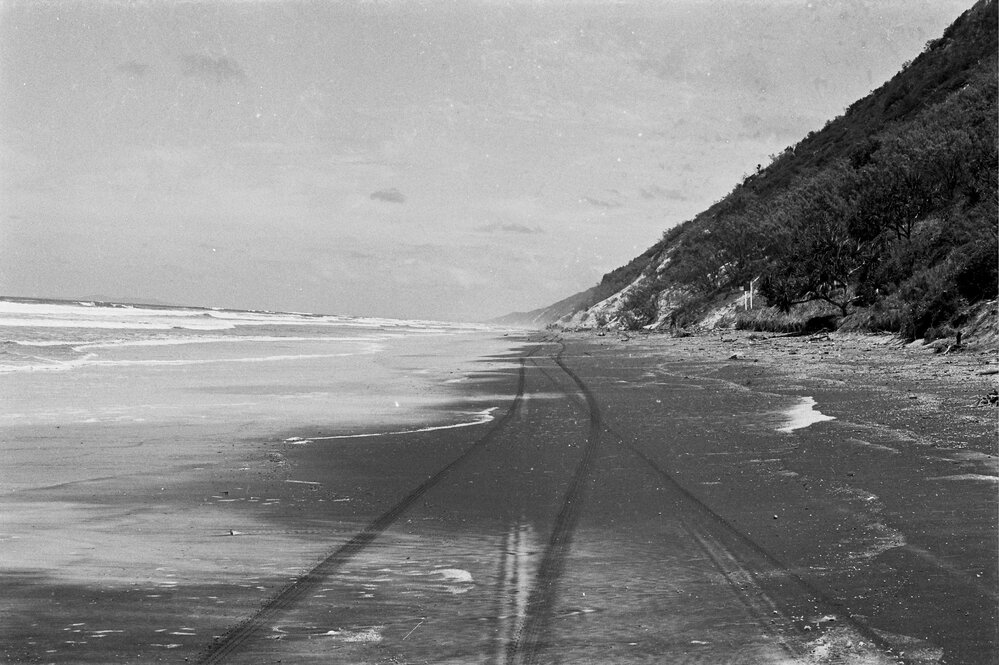 Shoreline, high tide, Noosa North Shore, 28 April 1976