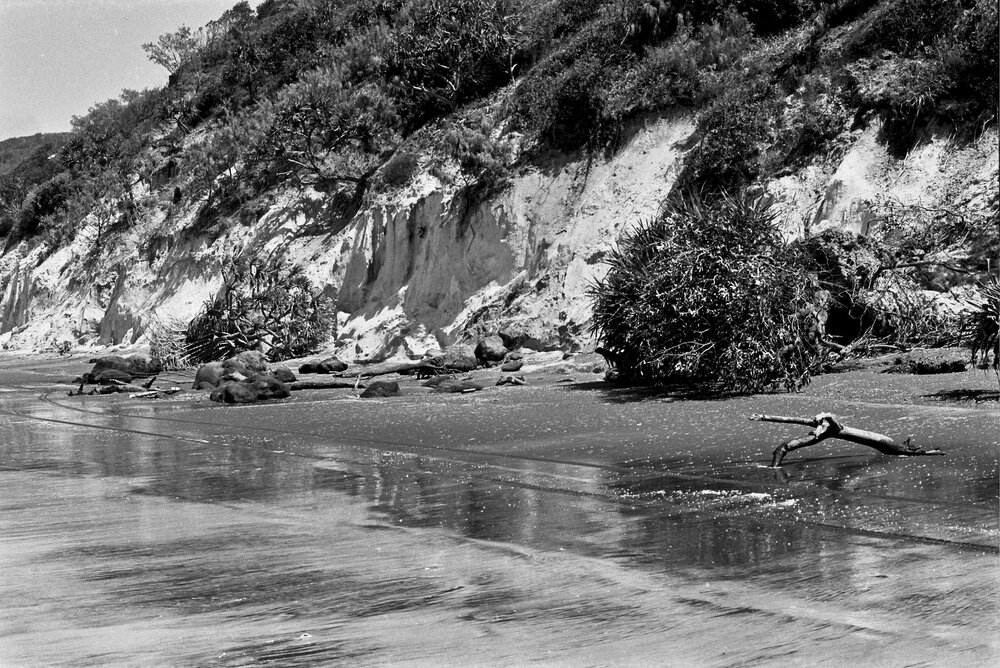 Shoreline, high tide, Noosa North Shore, 28 April 1976