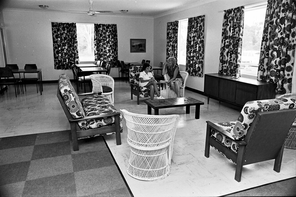 Dining and Lounge room, Noosa Nursing Centre, Moorindil Street, Tewantin, 1977