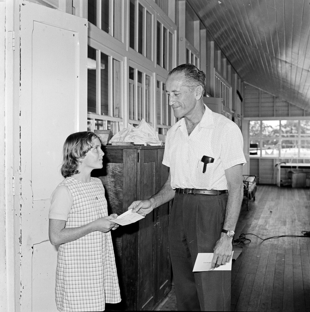Bursary prize presentation, Tewantin State School, Tewantin, 1970s