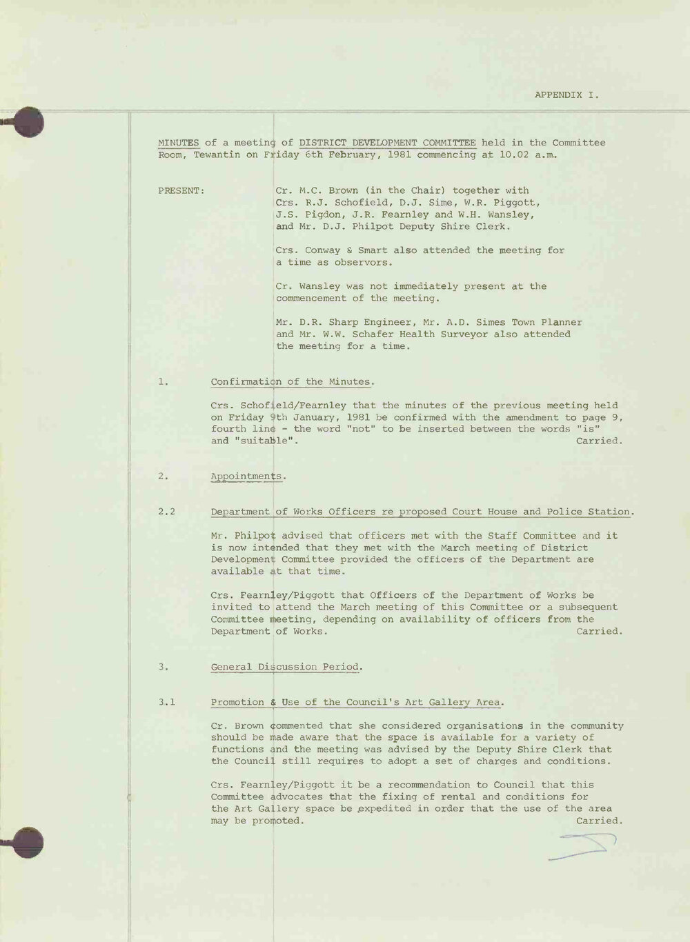 Noosa Shire Council Meeting Minutes 1981_02_06 District Development Committee Meeting