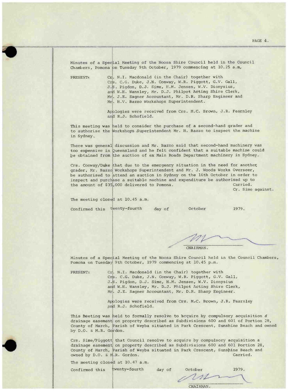 Noosa Shire Council Meeting Minutes 1979_10_09 Special Meeting 8