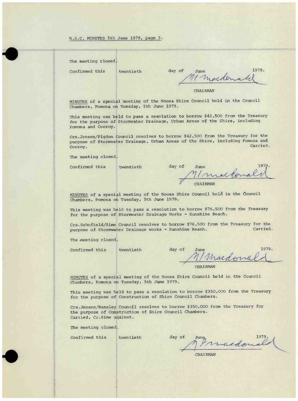 Noosa Shire Council Meeting Minutes 1979_06_05 Special Meeting 8
