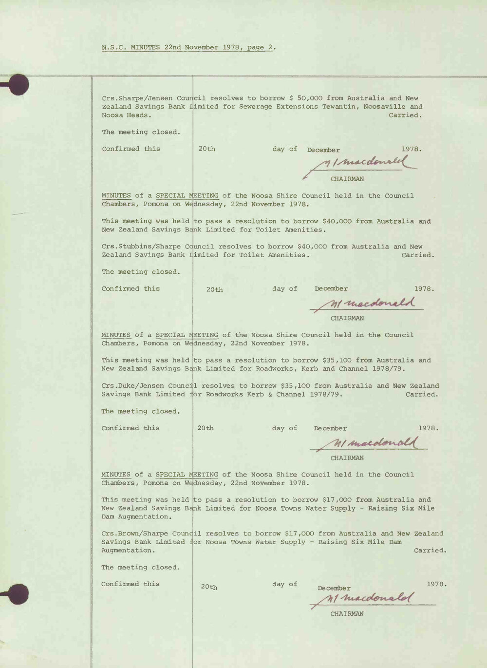 Noosa Shire Council Meeting Minutes 1978_11_22 Special Meeting 6