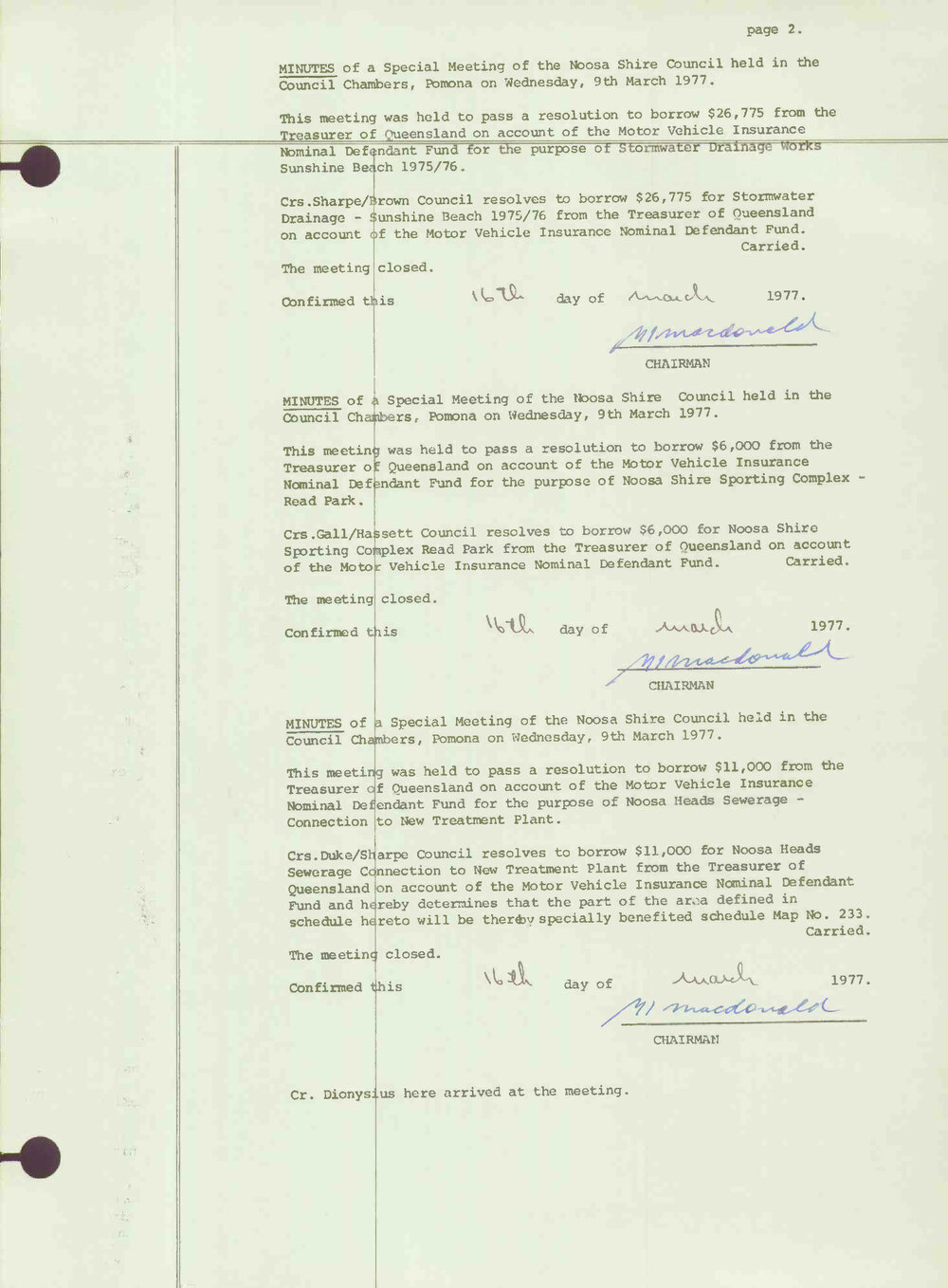 Noosa Shire Council Meeting Minutes 1977_03_09 Special Meeting 6