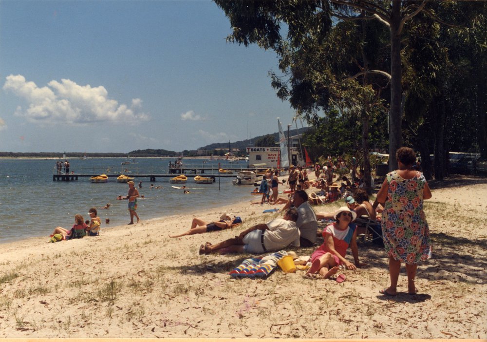 Holiday makers, Noosa River, Noosaville, Christmas 1987 