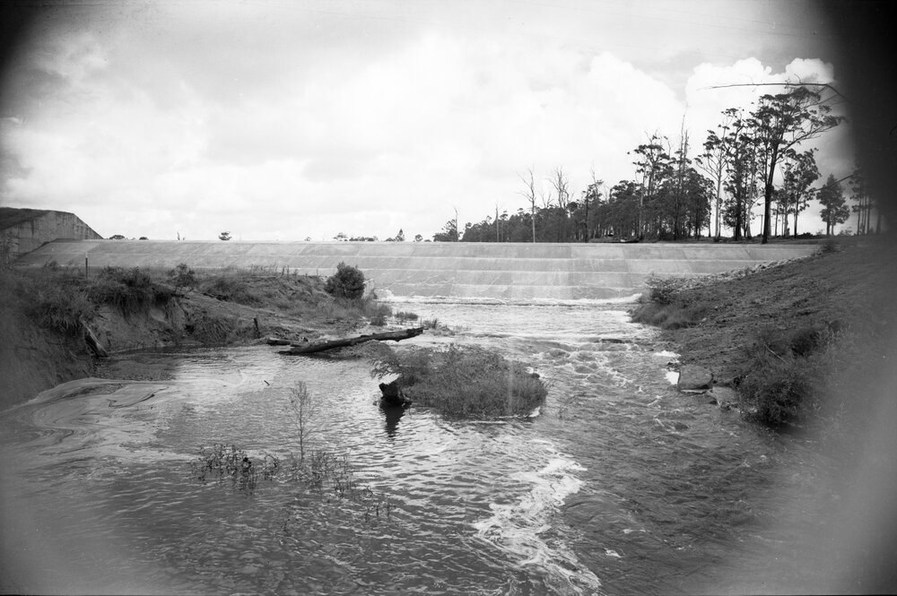 Spillway, Six Mile Creek Dam, Lake Macdonald, 1965