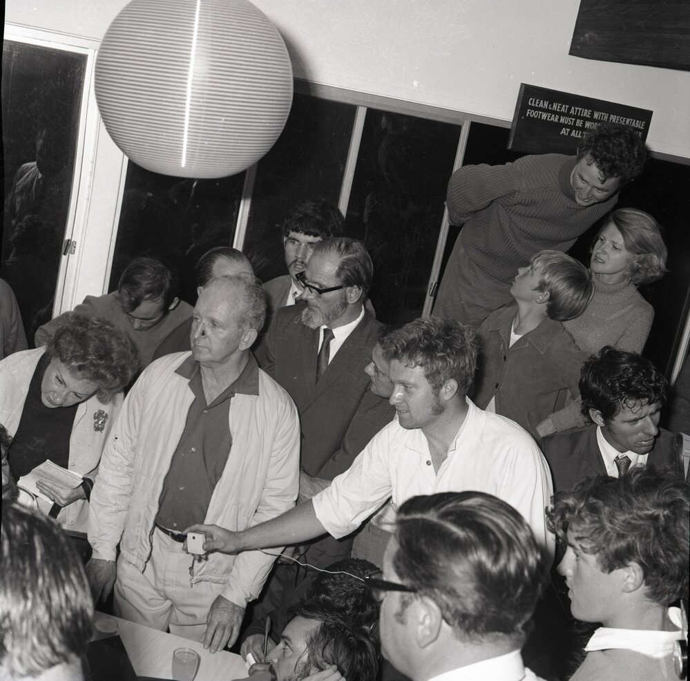 Media conference with s, La Balsa expedition crew members, Media Conference, November, 1970
