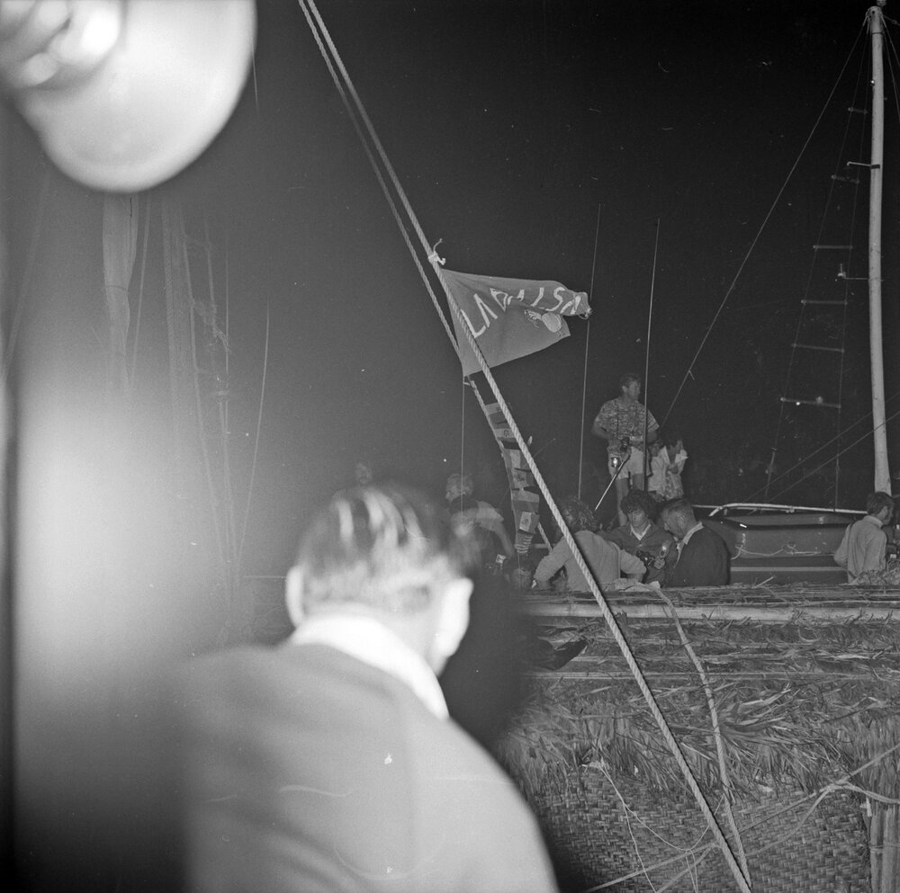 La Balsa expedition crew, media conference, November 1970

