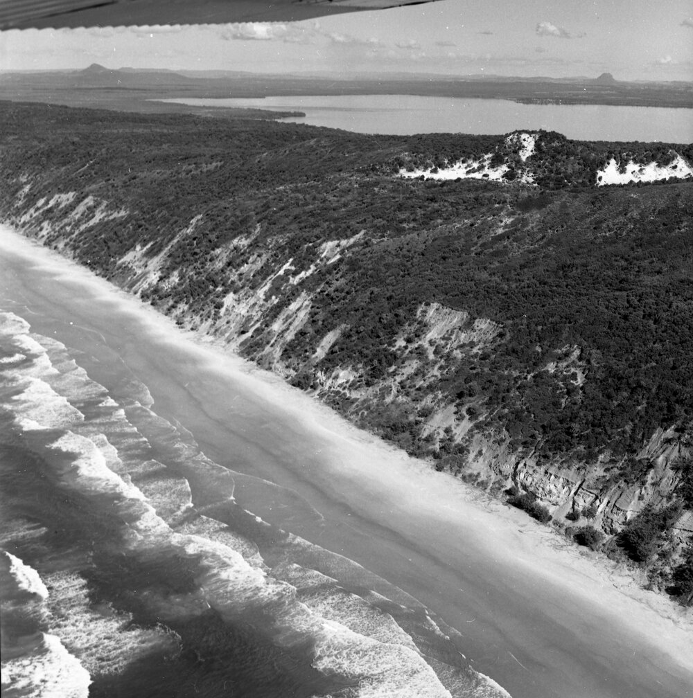 Aerial view of Great Sandy National Park, 1970