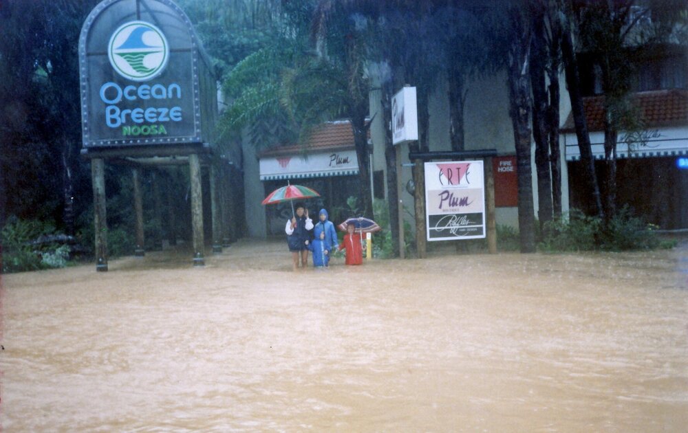Flooding, Ocean Breeze Resort, 52 Hastings Street, Noosa Heads, 2 April 1989