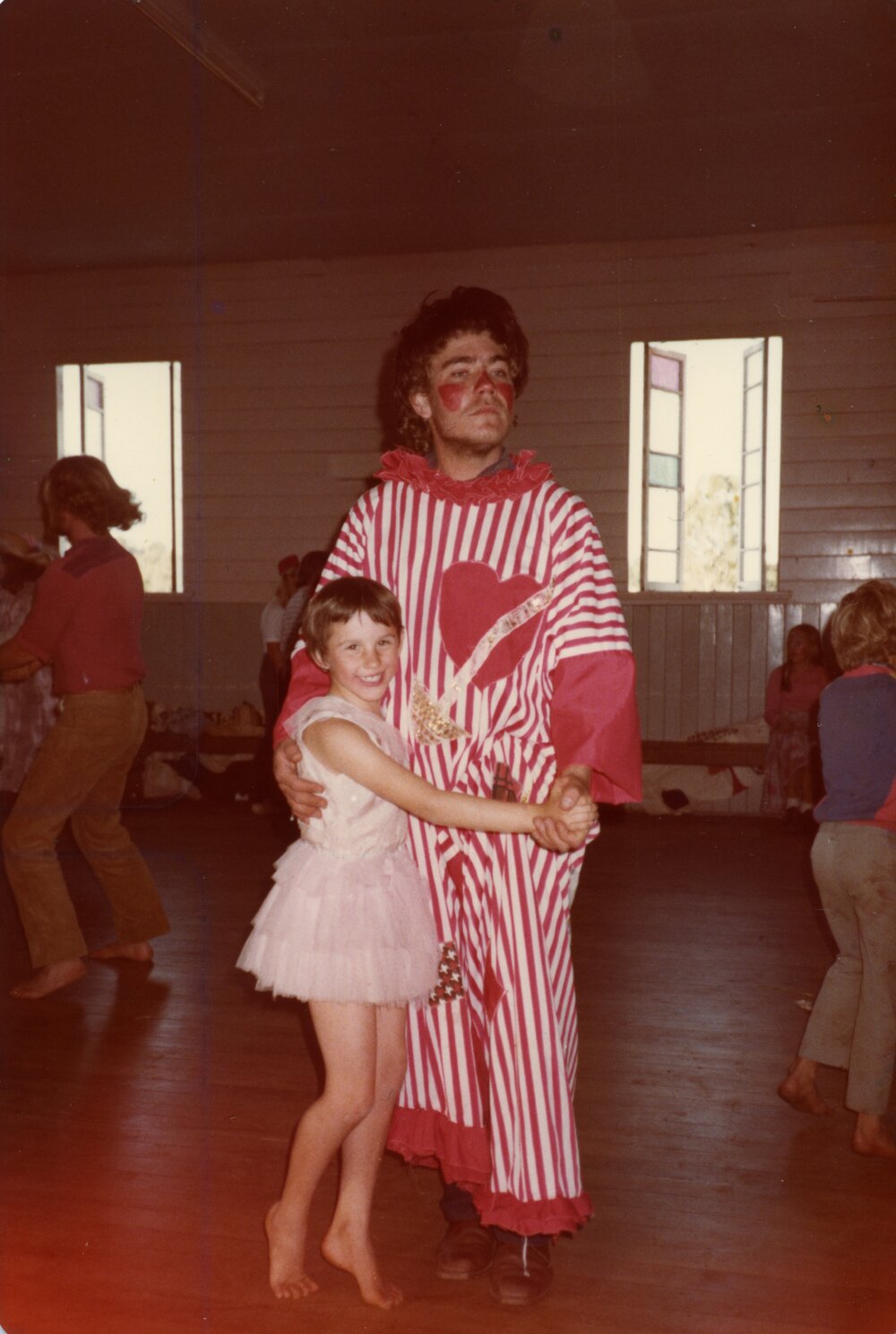 Dancing Ballerina and Clown, Kin Kin Festival, fancy dress ball, Kin Kin Hall, Kin Kin, 1980s