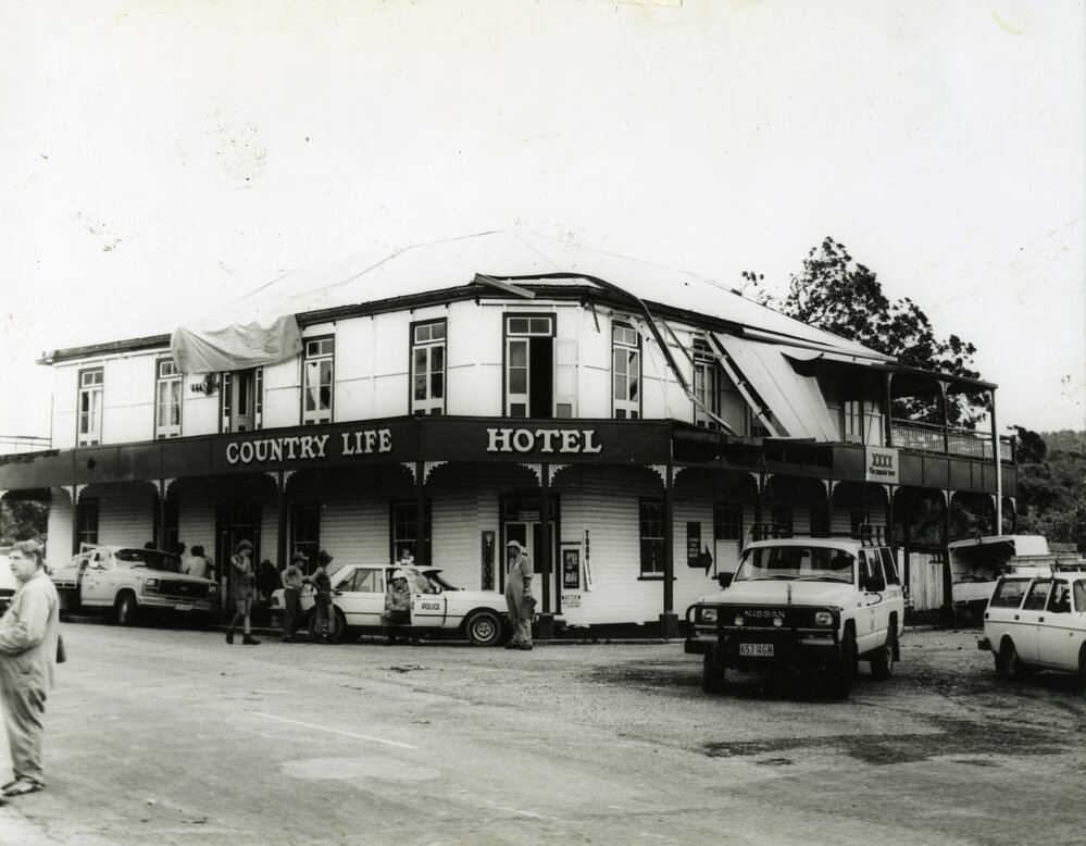 Storm damage, Country Life Hotel, Kin Kin, March 1985
