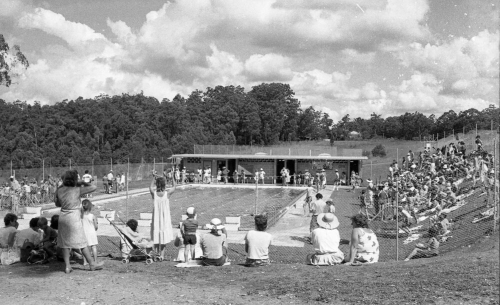 Swimming carnival, Noosa District State High School, Tulip Street, Cooroy, 1980s