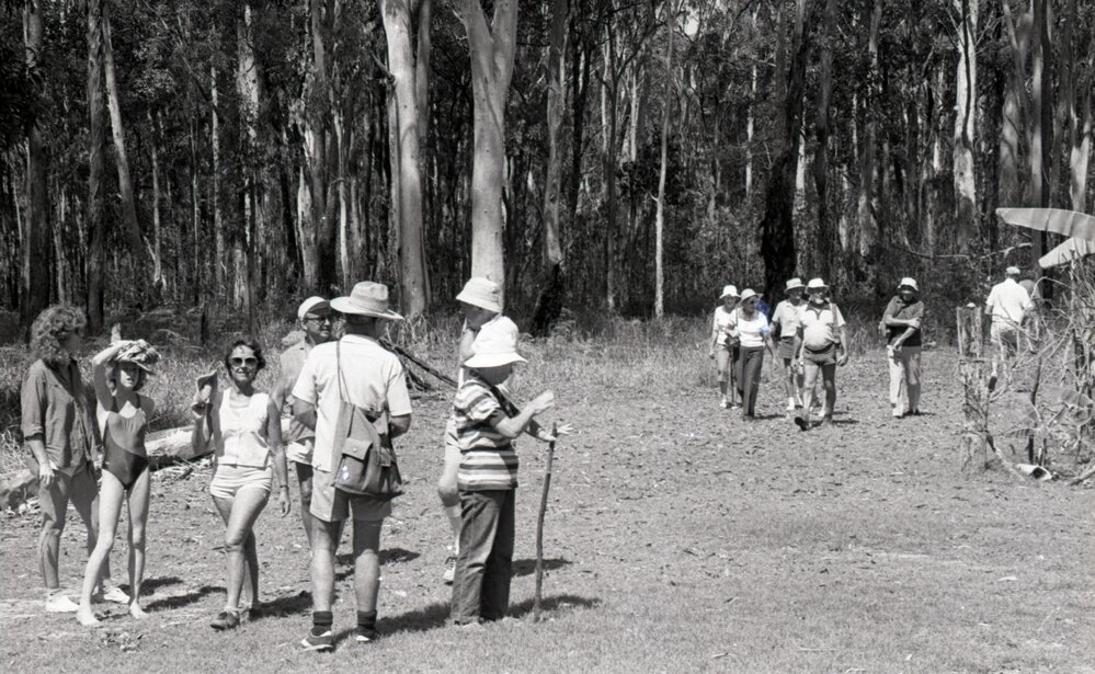 Hiking group, 1980s 