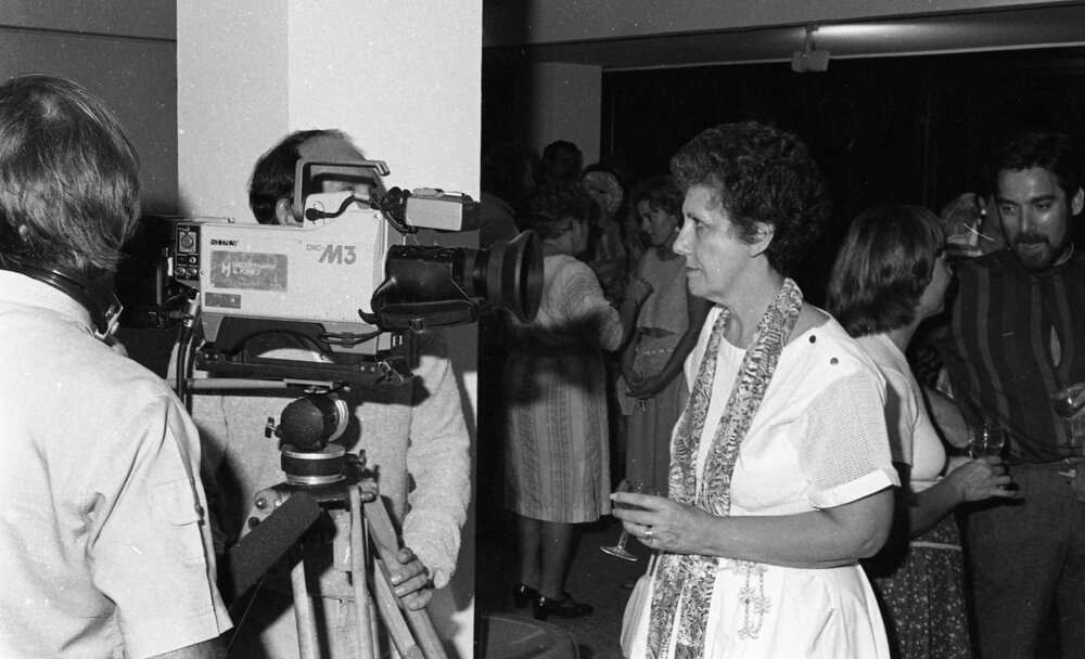 Recording with guests, function, Noosa Regional Art Gallery, Tewantin, 1980s