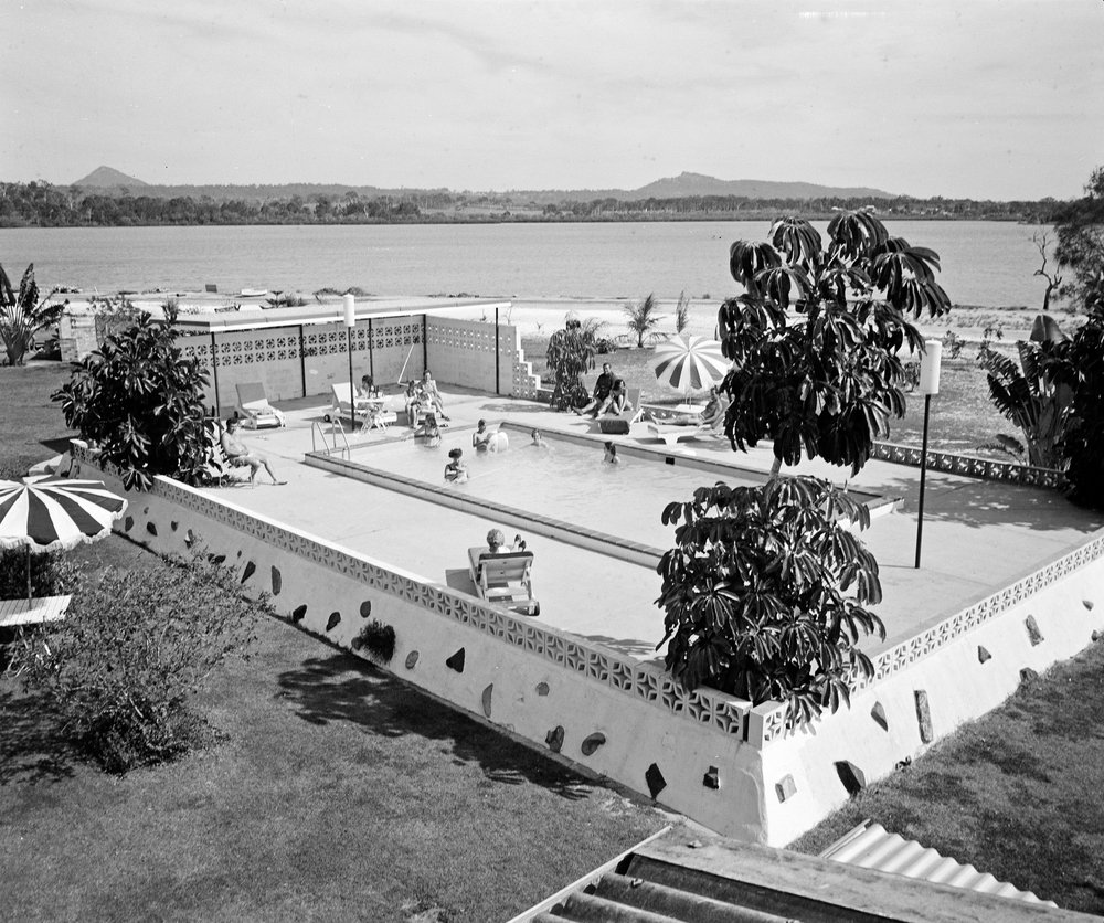 Swimming pool, Lakes Motor Inn, Tewantin, 1971 