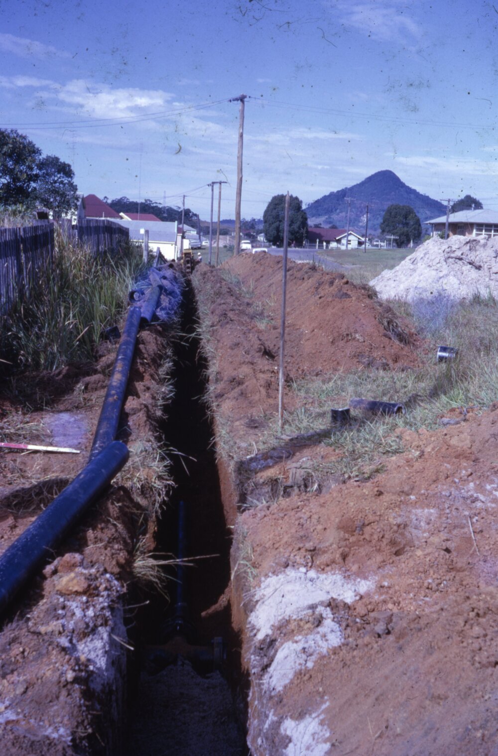 Water pipe laying, Cooroy, 1970s